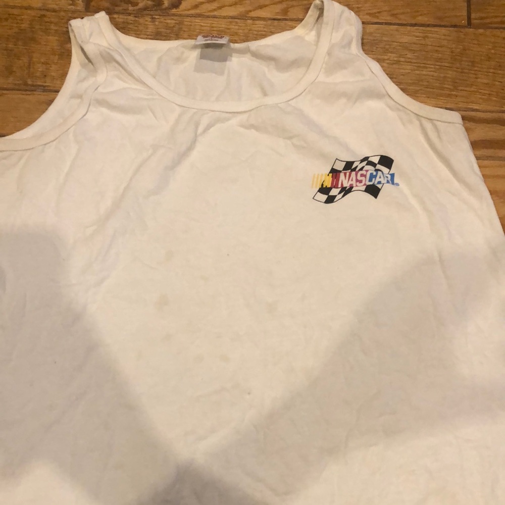 White NASCAR Tank Top vintage
